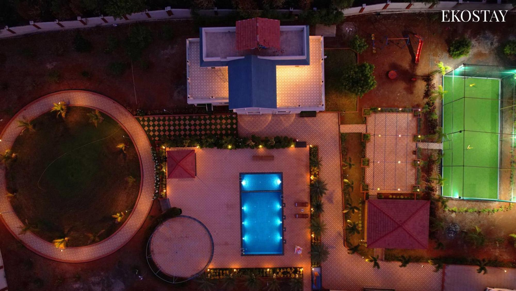 Ekostay Gold Palm Estate I Cricket Turf I Rain Dance I 2 Acre Property Карджат Екстериор снимка